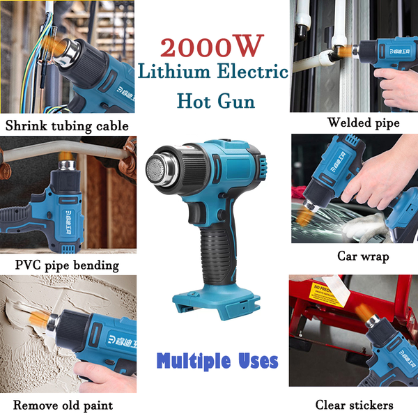2000W Electric Hot Air Heat Gun With Nozzles Cordless Handheld For Makita 18V Au Heat Guns