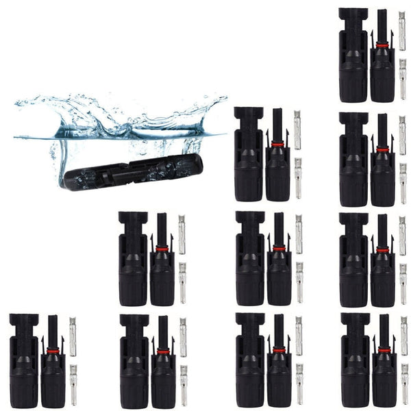 10 Pairs Solar Panel Connectors 30A Line Plug Socket Male & Female Ip67 Pv Cable Electrical Sockets
