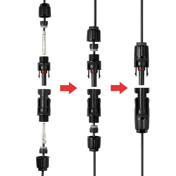 10 Pairs Solar Panel Connectors 30A Line Plug Socket Male & Female Ip67 Pv Cable Electrical Sockets
