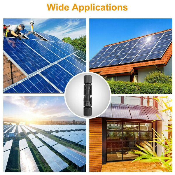 10 Pairs Solar Panel Connectors 30A Line Plug Socket Male & Female Ip67 Pv Cable Electrical Sockets
