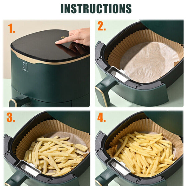 100Pcs Air Fryer Disposable Paper Liner Set Non-Stick Pan Parchment Baking