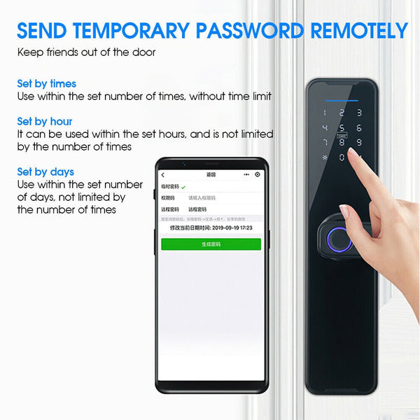 Digital Smart Door Lock Fingerprint App Key Card Password Electronic Home Table Cloths