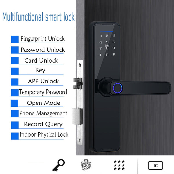 Digital Smart Door Lock Fingerprint App Key Card Password Electronic Home