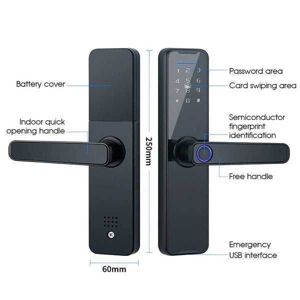 Home Wifi Smart Door Lock Biometric Fingerprint Card Password Key Usb Smart Door Locks