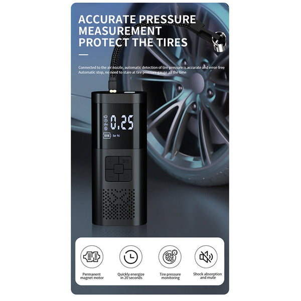 12V Cordless Car Tire Air Inflator Electric Pump Portable Tyre Usb Rechargeable Air Compressors