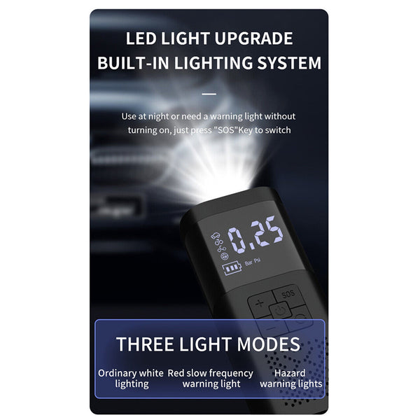 12V Cordless Car Tire Air Inflator Electric Pump Portable Tyre Usb Rechargeable Air Compressors