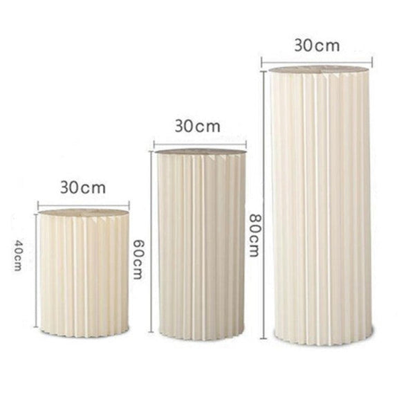 3 Pcs Carboard Round Plinth Cylinder Pedestal Wedding Flower Display Stand Venue Decorations