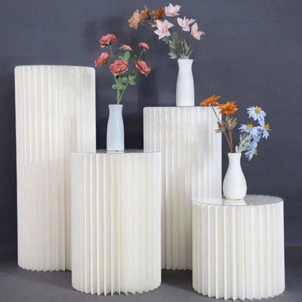 4 Hard Carboard Display Stand Round Plinth Cylinder Pedestal Wedding Flower Venue Decorations