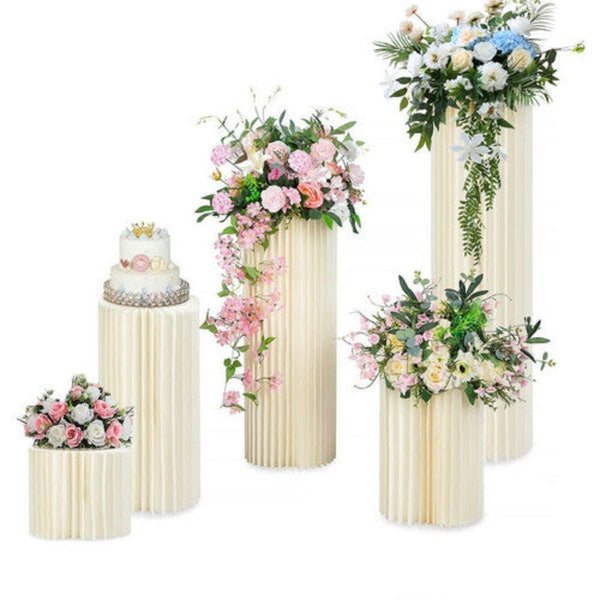 5 Hard Carboard Display Stand Round Plinth Cylinder Pedestal Wedding Flower Venue Decorations