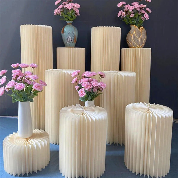5 Hard Carboard Display Stand Round Plinth Cylinder Pedestal Wedding Flower Venue Decorations