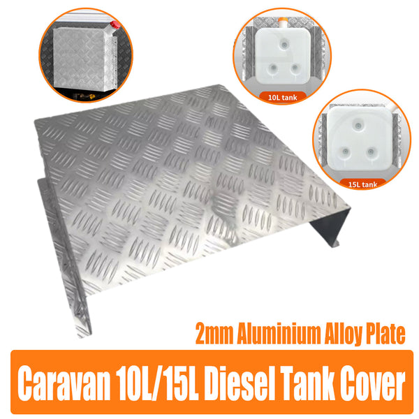 2Mm Aluminium Alloy Plate Caravan Diesel Tank Cover For 10L/15L Fuel Silver