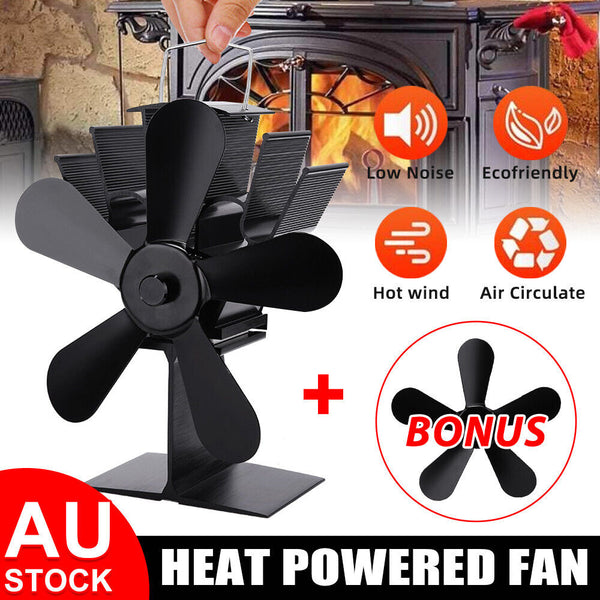 Wood Heater Fan Eco Heat Powered Self Powered Silent For Fireplace Stove Burner Fireplace & Stove Accessories