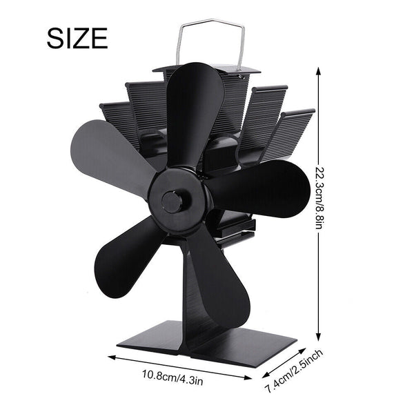 Wood Heater Fan Eco Heat Powered Self Powered Silent For Fireplace Stove Burner Fireplace & Stove Accessories