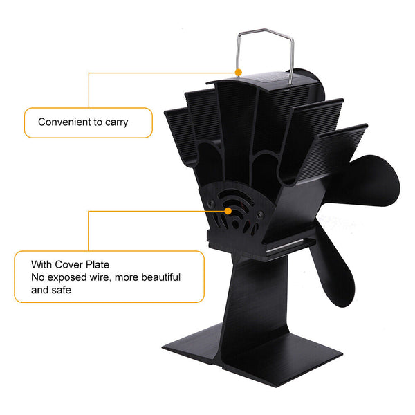 Wood Heater Fan Eco Heat Powered Self Powered Silent For Fireplace Stove Burner Fireplace & Stove Accessories