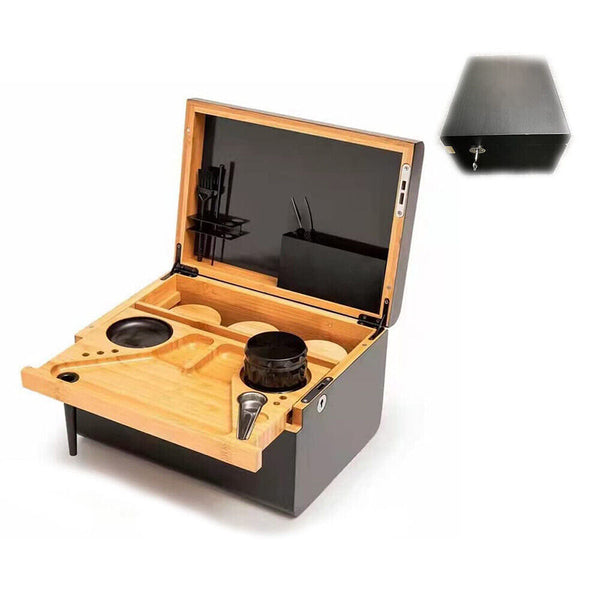 Storage Chest With Movable Tray Lockable Stash Box Rolling Gift Other Kitchen Storage