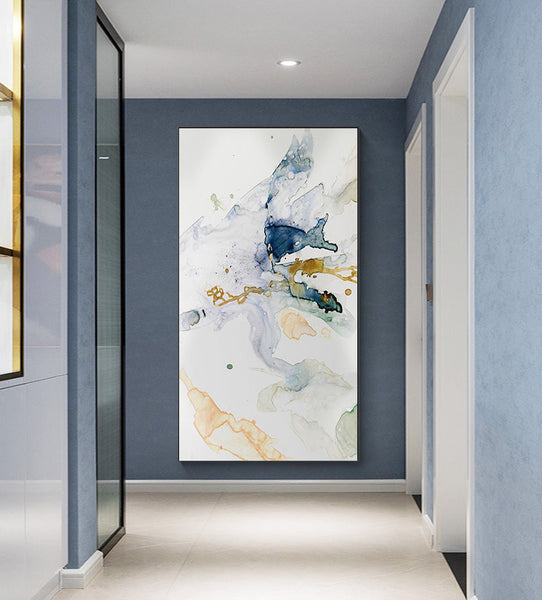 Artime 50Cmx100cm Abstract Watercolour Style Black Frame Canvas Wall Wall Art