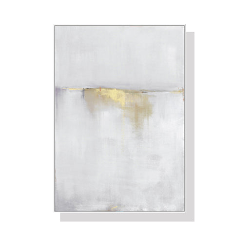50Cmx70cm Abstract Gold White Single Ii Frame Canvas Wall Art