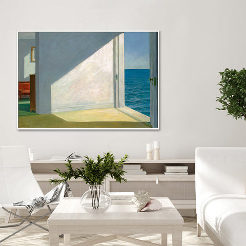 60Cmx90cm Room By The Sea Edward Hopper White Frame Canvas Wall Art