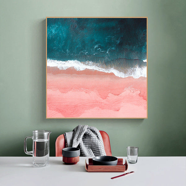 Artime Wall 50Cmx50cm Pink Sea Wood Frame Canvas Posters & Prints