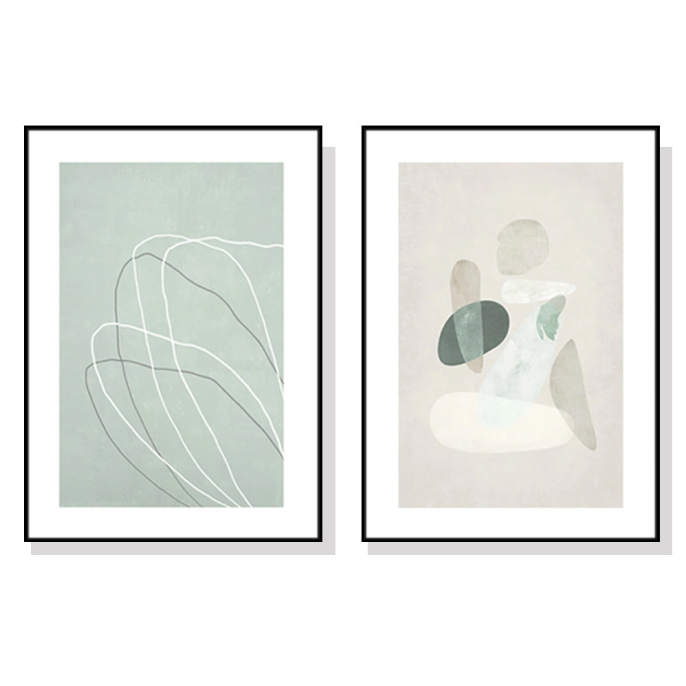 Artime Wall 50Cmx70cm Abstract Body And Lines 2 Sets Black Frame Canvas Posters & Prints