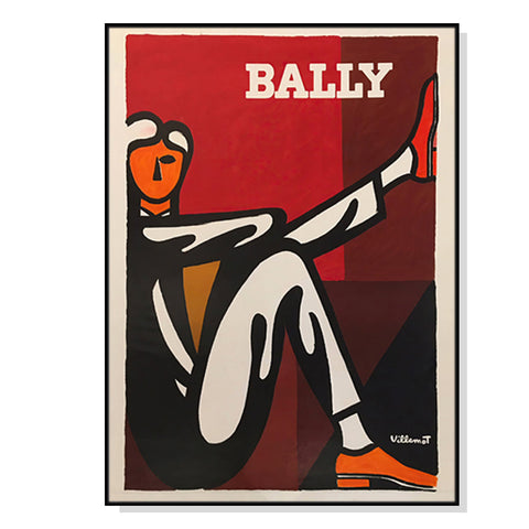 Artime Wall 50Cmx70cm Bally Man By Villemot Black Frame Canvas Posters & Prints