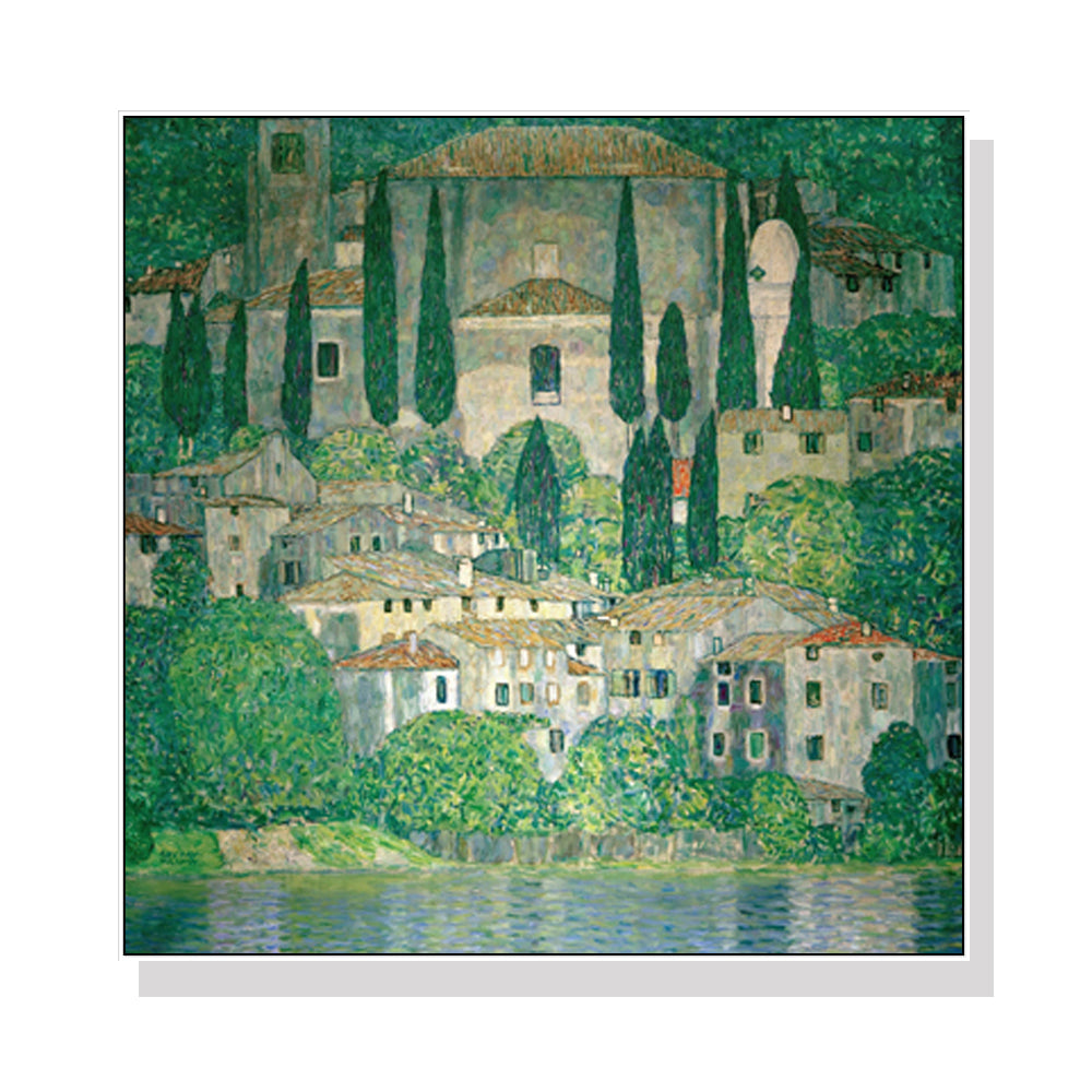 Artime Wall 50Cmx50cm Kirche In Cassone By Gustav Klimt White Frame Canvas Posters & Prints