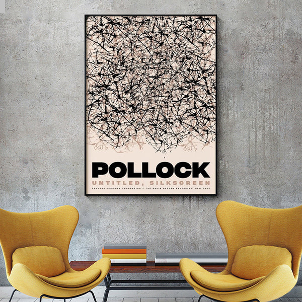 Artime Wall 50Cmx70cm Jackson Pollock Exhibition Ii Black Frame Canvas Posters & Prints