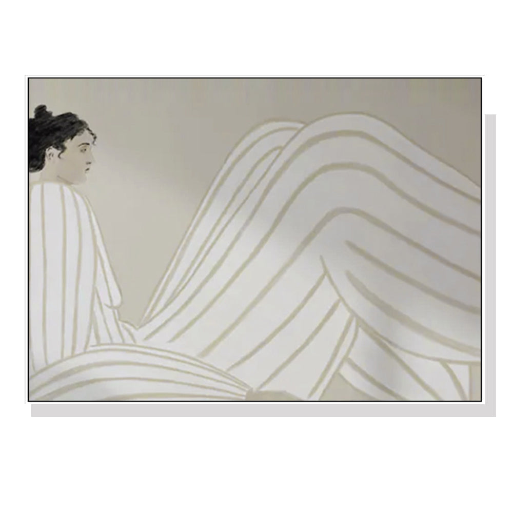 Artime Wall 50Cmx70cm Abstract Lady White Frame Canvas Posters & Prints