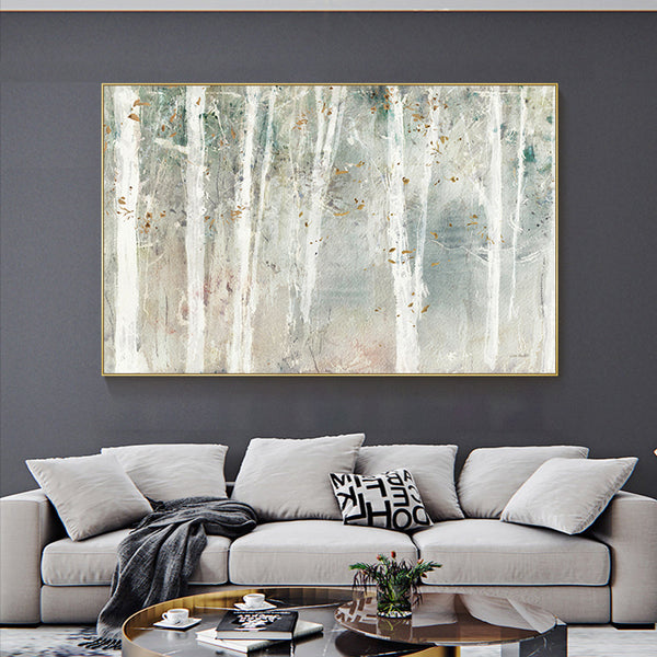 Wall Art 50Cmx70cm Forest Hang Painting Style Gold Frame Canvas