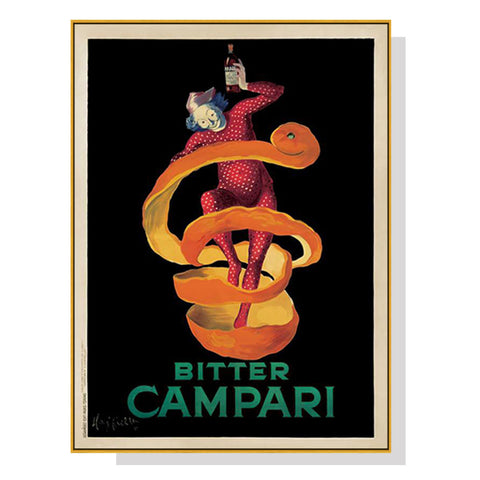 Artime Wall 50Cmx70cm Bitter Campari Gold Frame Canvas Posters & Prints