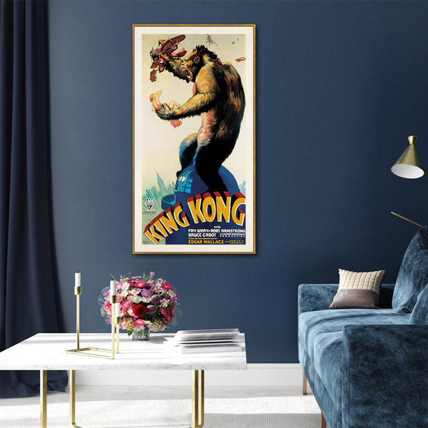 Artime Wall 50Cmx100cm King Kong 1933 Gold Frame Canvas Posters & Prints