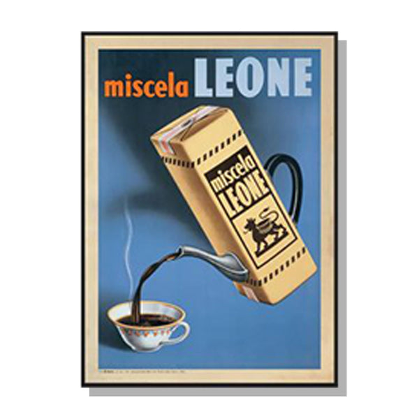 Artime Wall 50Cmx70cm Miscela Leone 1950 Black Frame Canvas Posters & Prints