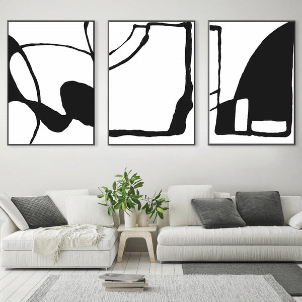 Artime Wall 50Cmx70cm Black And White 3 Sets Frame Canvas Posters & Prints