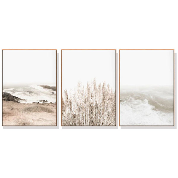 Posters & Prints Artime Wall 60Cmx90cm Coastal Beach 3 Sets Wood Frame Canvas