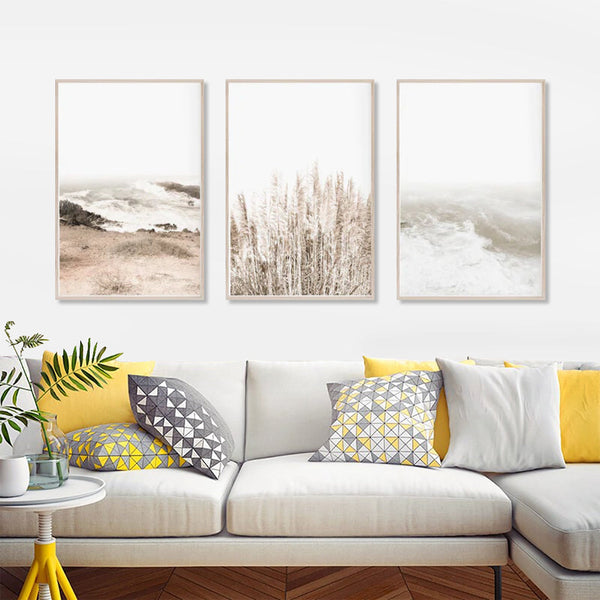 Posters & Prints Artime Wall 60Cmx90cm Coastal Beach 3 Sets Wood Frame Canvas