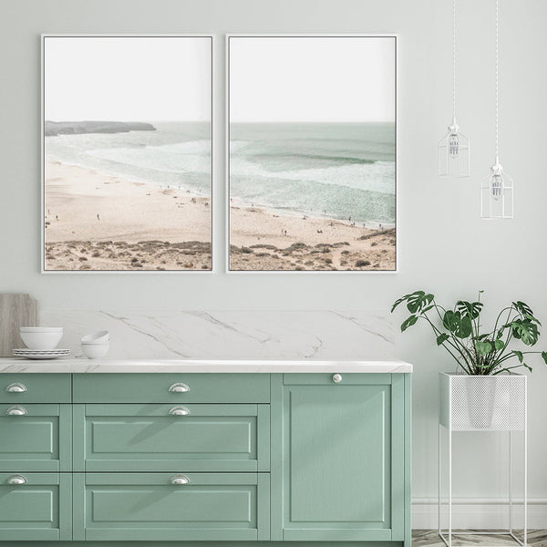 Artime Wall 40Cmx60cm Coastal Prints 2 Sets White Frame Canvas Posters & Prints