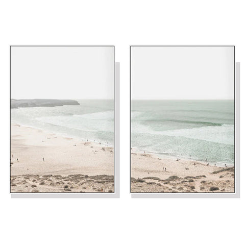 Artime Wall 60Cmx90cm Coastal Prints 2 Sets White Frame Canvas Posters & Prints
