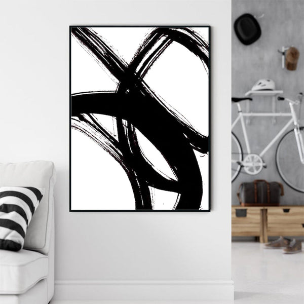 Artime Wall 80Cmx120cm Minimalist Black Artwork Frame Canvas Posters & Prints