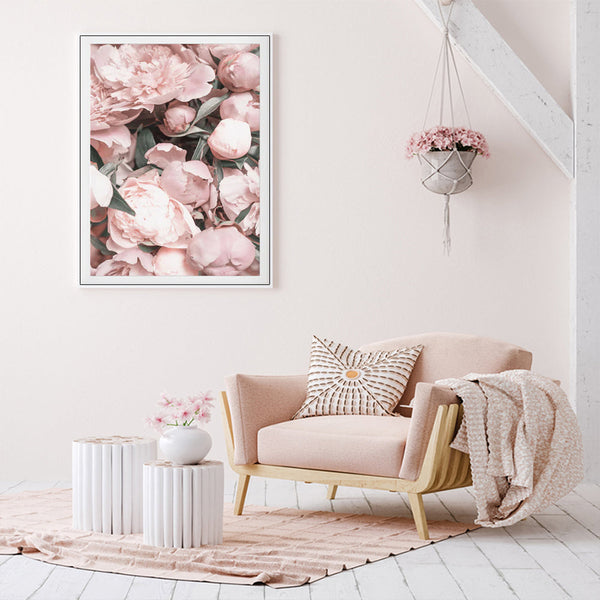 Posters & Prints Artime Wall 40Cmx60cm Peony White Frame Canvas