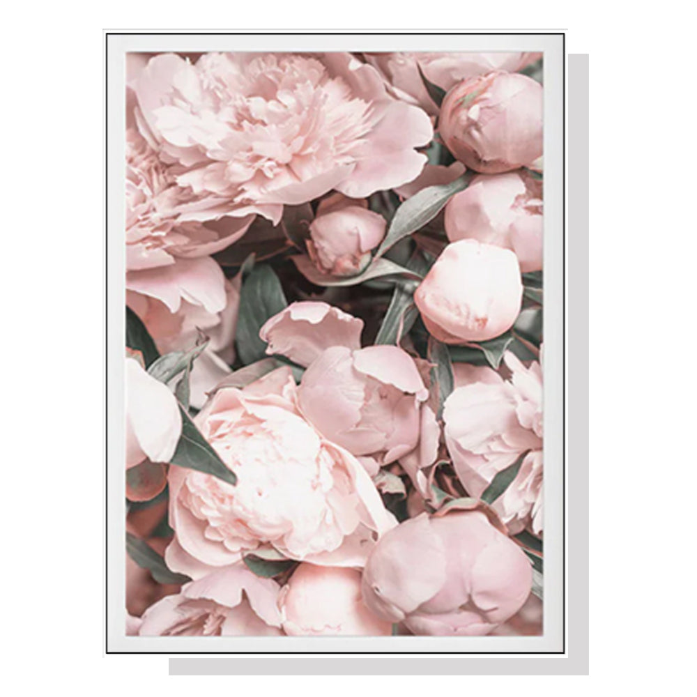 Artime Wall 100Cmx150cm Peony White Frame Canvas Posters & Prints