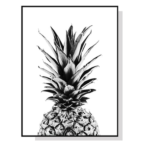 Posters & Prints Artime Wall 50Cmx70cm Pineapple Black Frame Canvas