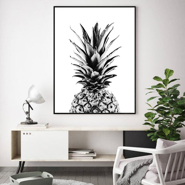 Artime Wall 50Cmx70cm Pineapple Black Frame Canvas Posters & Prints