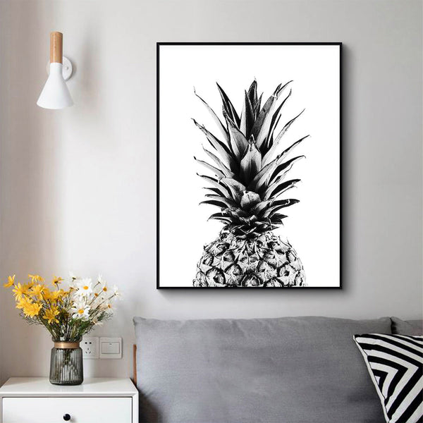 Posters & Prints Artime Wall 100Cmx150cm Pineapple Black Frame Canvas