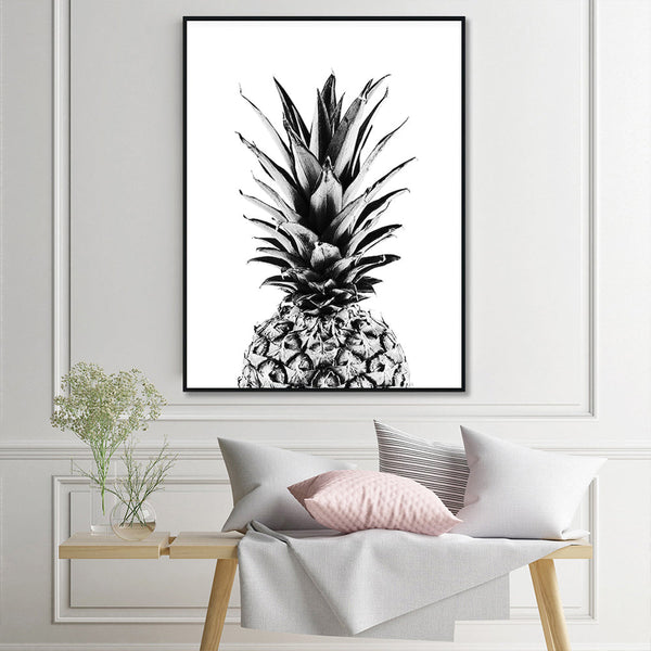 Posters & Prints Artime Wall 100Cmx150cm Pineapple Black Frame Canvas