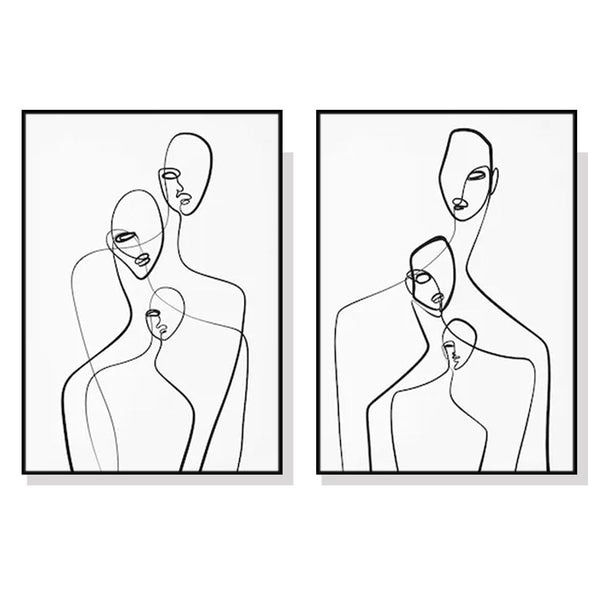 Artime Wall 80Cmx120cm Abstract Figures Sets Black Frame Canvas Posters & Prints
