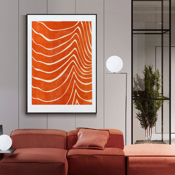 Wall Art 90Cmx135cm Abstract Orange Black Frame Canvas