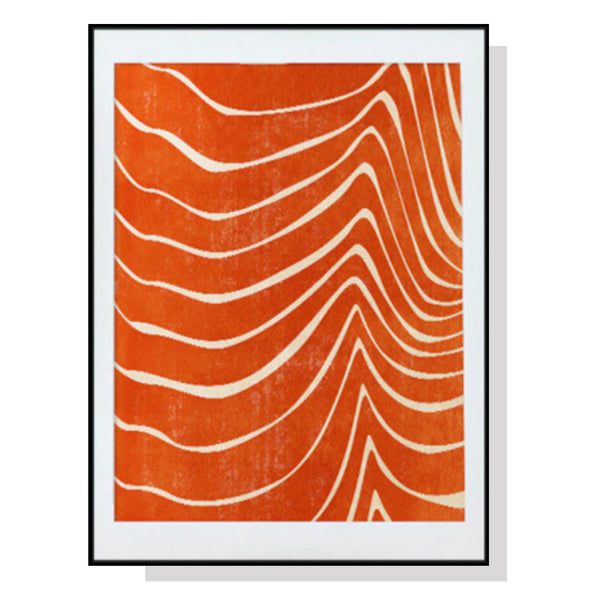 Artime Wall 60Cmx90cm Abstract Orange Black Frame Canvas Posters & Prints
