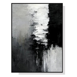 Wall Art 50Cmx70cm Abstract Black White Artwork Frame Canvas