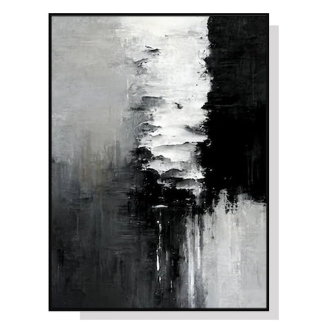 Wall Art 50Cmx70cm Abstract Black White Artwork Frame Canvas