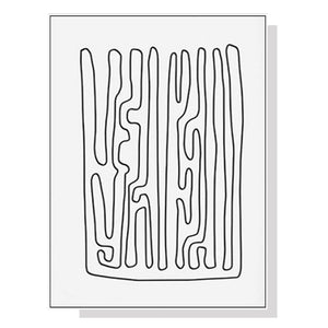 Wall Art 40Cmx60cm Black And White Lines Frame Canvas